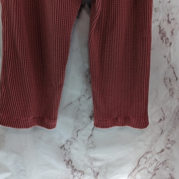 Champion Pants Womens 2X Pink Waffle Thermal Knit Wide Leg Crop Sweatpants - Picture 8 of 10